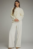 Ivory Cropped Tie Neck Jacket