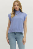 Periwinkle Hi Low Mock Neck Top