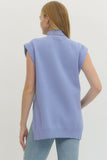 Periwinkle Hi Low Mock Neck Top