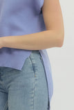 Periwinkle Hi Low Mock Neck Top