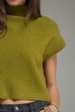 Green Cap Sleeve Mock Neck Sweater