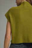 Green Cap Sleeve Mock Neck Sweater