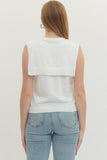 Ivory Tie Sweater Tank Top