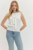 Ivory Tie Sweater Tank Top