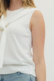 Ivory Tie Sweater Tank Top