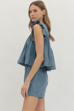 Ruffle Textured Accent Tank Top