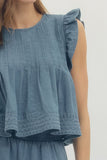 Ruffle Textured Accent Tank Top