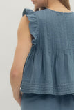 Ruffle Textured Accent Tank Top