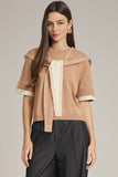 Brown Dotted Hood Scarf Top