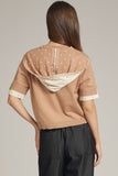 Brown Dotted Hood Scarf Top