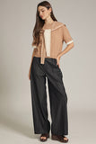 Brown Dotted Hood Scarf Top