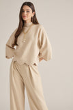 Scalloped Edge Mock Neck Sweater