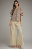 Brown Stripe Ruffle Top