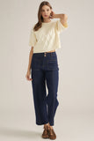 Cream Textured Diamond Sweater