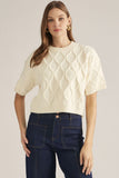 Cream Textured Diamond Sweater