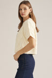 Cream Textured Diamond Sweater