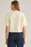 Cream Textured Diamond Sweater