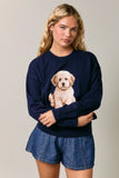 Navy Doodle Puppy Sweater