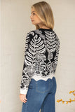 Black & White Scalloped Hem Sweater