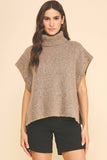 Taupe Turtleneck Poncho Top