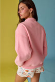 Pastel Pink Mock Neck Sweatshirt