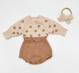 Lottie Dot Knit Romper – Apricot Sunset 18-24 mo