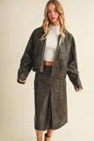 Vegan Leather Boxy Jacket