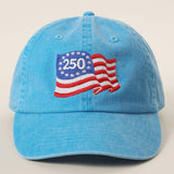 American 250 Waving Flag Embroidered Hat