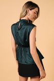 Hunter Green Twist Mock Neck Tank