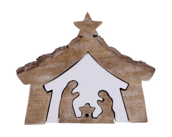 Mango Wood Nativity Set