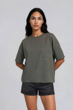 Olive Crew Neck Scuba Top