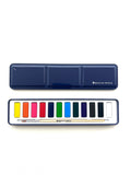 Watercolor Set: 12 Artist Grade Color Tin + Wood Paintbrush