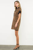 Leopard Print Short Sleeve Dress