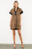 Leopard Print Short Sleeve Dress