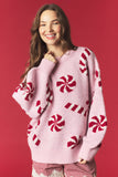 Pink Peppermint Holiday Sweater