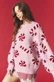 Pink Peppermint Holiday Sweater
