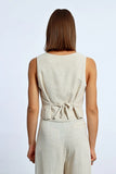 Linen Button Vest Top