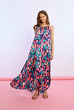 Bright Green & Purple Pattern Maxi