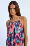 Bright Green & Purple Pattern Maxi