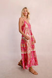 Pink Paisley Strappy Pattern Max Dress