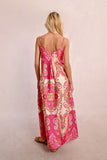 Pink Paisley Strappy Pattern Max Dress