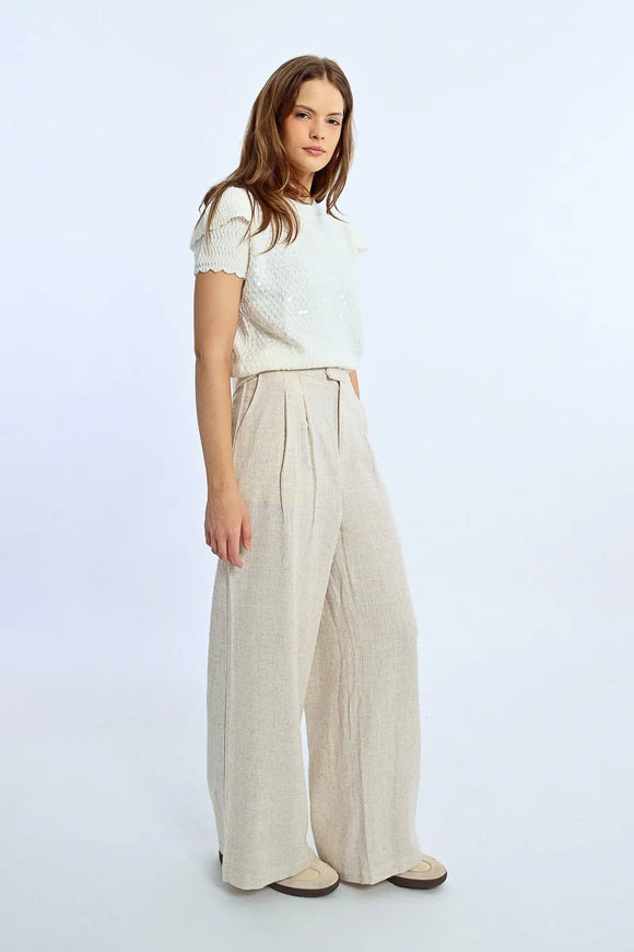 Pleated Linen Pants