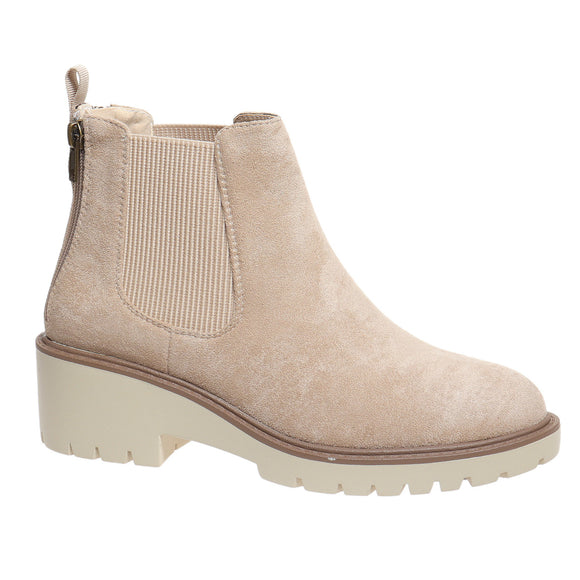 Tan Chunky Zipper Side Bootie - Danielle