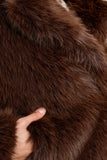 Short Brown Faux Fur Coat