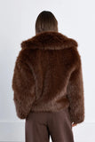 Short Brown Faux Fur Coat