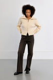 Ivory Double Zip Knit Cardigan