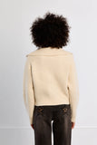 Ivory Double Zip Knit Cardigan