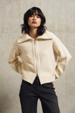 Ivory Double Zip Knit Cardigan