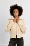 Ivory Double Zip Knit Cardigan