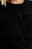 Black Bow Closure Cardigan